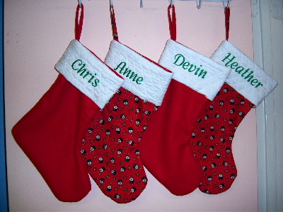 Embroidered christmas stockings discount